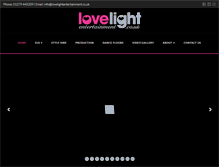 Tablet Screenshot of lovelightentertainment.co.uk